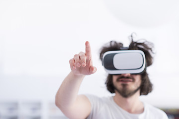 Image showing man using VR-headset glasses of virtual reality