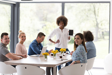 Image showing Multiethnic startup business team on meeting