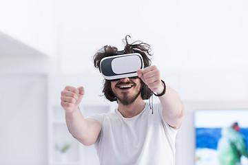 Image showing man using VR-headset glasses of virtual reality