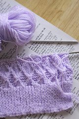 Image showing knitting on needles