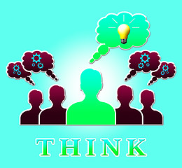 Image showing Think People Representing Idea Reflection 3d Illustration