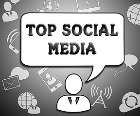 Image showing Top Social Media Means Best Network 3d Illustration