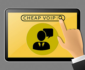 Image showing Cheap Voip Tablet Representing Internet Voice 3d Illustration