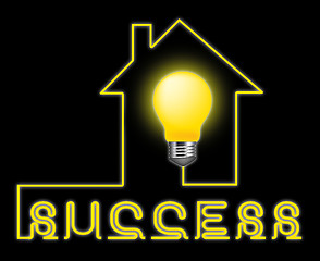 Image showing Success Light Indicates Successful Progress And Winning