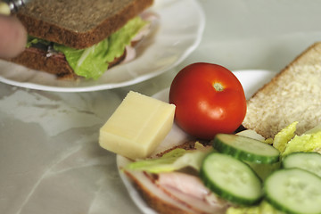 Image showing wholemeal salad sandwich