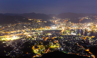 Image showing Nagasaki city in Japan at night