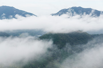 Image showing Takeda Castle and Sea of ??clouds in the mountain