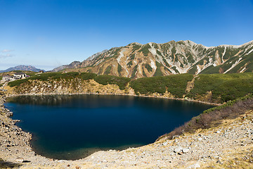 Image showing Mikurigaike pond in the Tateyama mountain range in Toyama