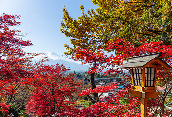 Image showing Japanese temple and Fujiyama