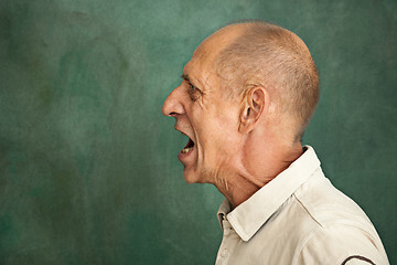 Image showing Screaming Senior Man