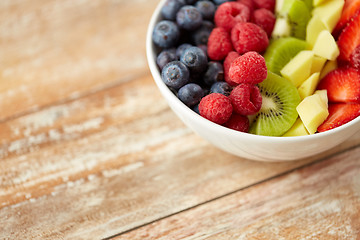 Image showing close up of fruits and berries in bowl
