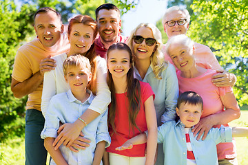 Image showing happy family portrait in summer garden