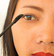 Image showing Mascara Applied To Eyelashes Shows Beauty Fashion