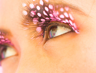 Image showing Eyelashes Girl Beauty Shows Fashion Eyelash Closeup