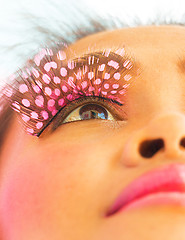 Image showing False Eyelashes Beauty Shows Eyelash Closeup Girl