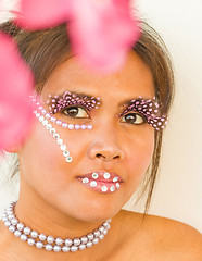 Image showing Face Jewelry On Pretty Girl Shows Glamour