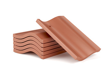 Image showing Clay roof tiles