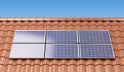 Image showing Solar panels on the roof