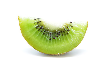 Image showing Kiwi fruit, slice of qiwi isolated on white background