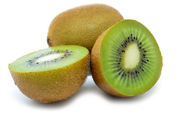 Image showing Kiwi fruit, half of kiwi isolated