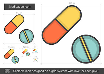 Image showing Medication line icon.