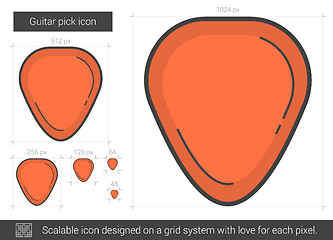 Image showing Guitar pick line icon.