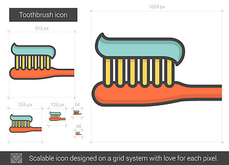 Image showing Toothbrush line icon.