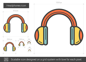 Image showing Headphones line icon.