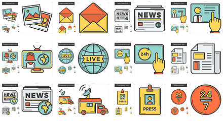 Image showing Journalism line icon set.