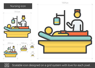 Image showing Nursing line icon.