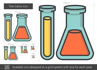 Image showing Test tubes line icon.