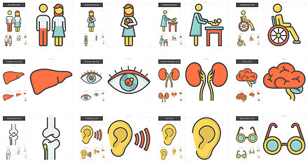 Image showing Medicine line icon set.