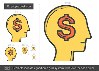 Image showing Employee cost line icon.