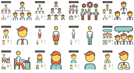 Image showing Human resources line icon set.
