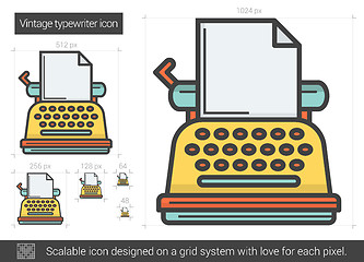 Image showing Vintage typewriter line icon.