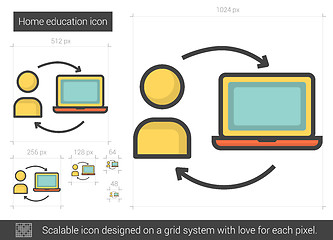 Image showing Home education line icon.