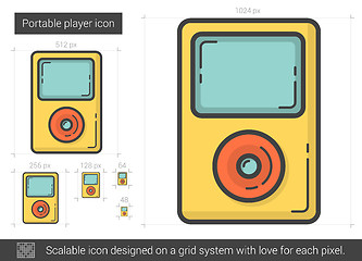 Image showing Portable player line icon.