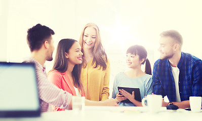 Image showing happy creative team or students working at office