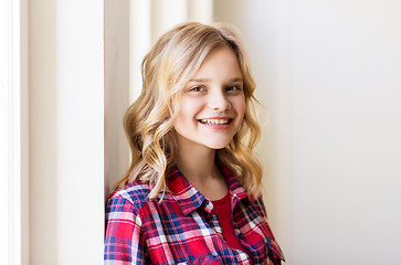 Image showing portrait of smiling young woman or teenage girl