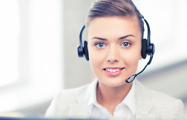 Image showing friendly female helpline operator