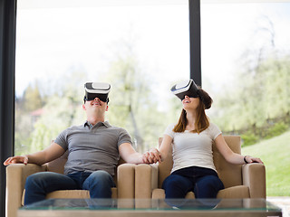 Image showing Couple using virtual reality headset