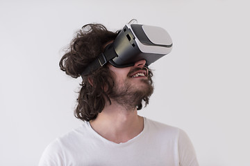 Image showing Man using headset of virtual reality