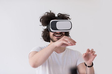 Image showing Man using headset of virtual reality