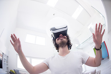 Image showing man using VR-headset glasses of virtual reality