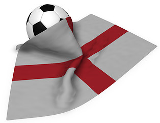 Image showing soccer ball and flag of england - 3d rendering