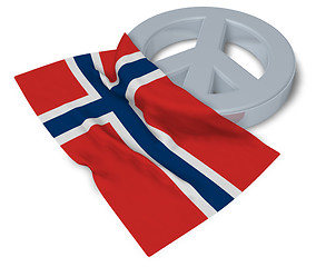 Image showing peace symbol and flag of norway - 3d rendering