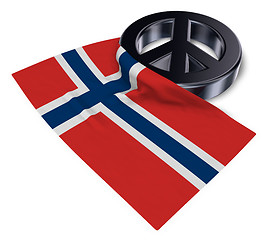 Image showing peace symbol and flag of norway - 3d rendering