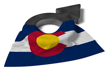 Image showing mars symbol and flag of colorado - 3d rendering