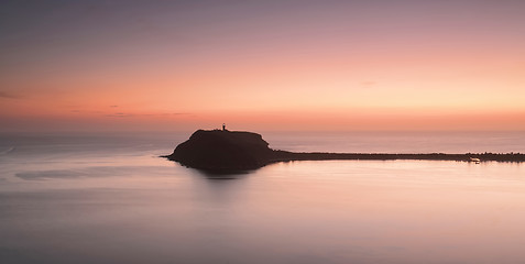 Image showing Long exposure scene view of Barrenjoey Headland Pittwater at daw