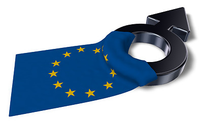 Image showing male symbol and flag of the european union - 3d rendering